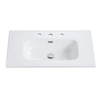 Glossy White Ceramic Integrated Bathroom Sink