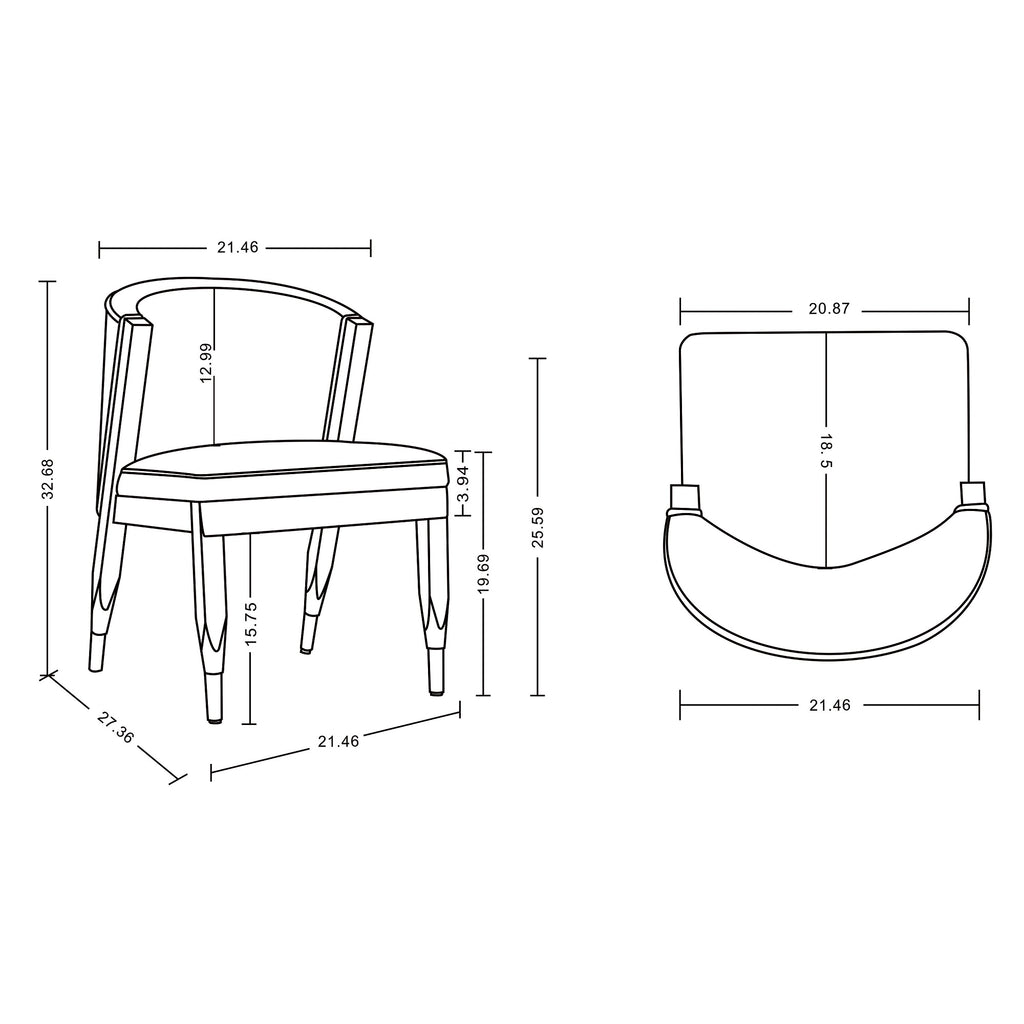 Ola Wood Chenille Dining Chair in Stone