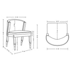 Ola Wood Chenille Dining Chair in Stone