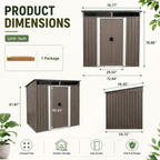 6ft x 5ft Sloped Roof Metal Shed with Transparent Top Panels