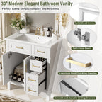 30" Bathroom Vanity with Ceramic Sink