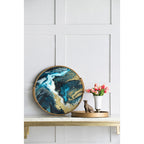 20.9 x 20.1 x 3.1" Round Accent Mirrored Tray