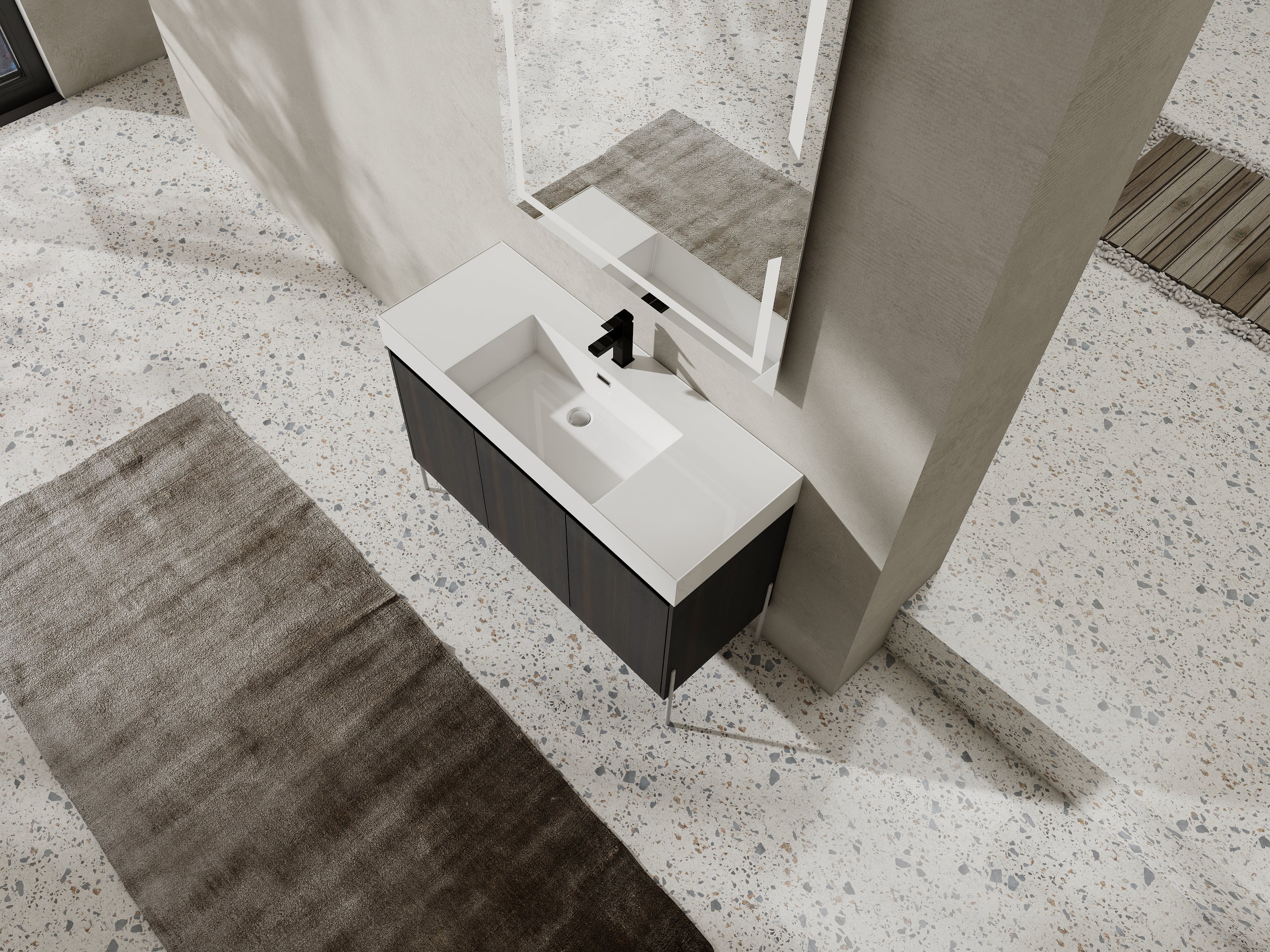 48" Freestanding Bathroom Vanity with Resin Sink