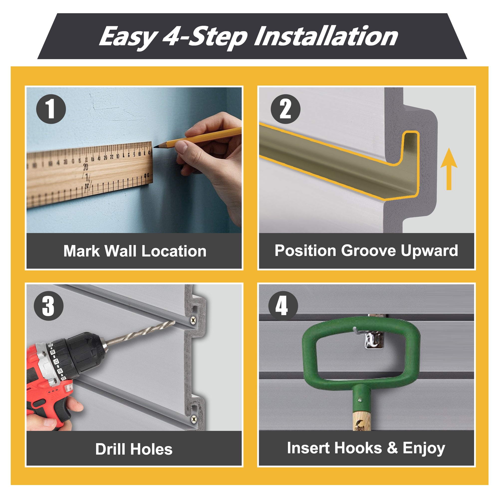 Heavy Duty PVC Slatwall Garage Organizer