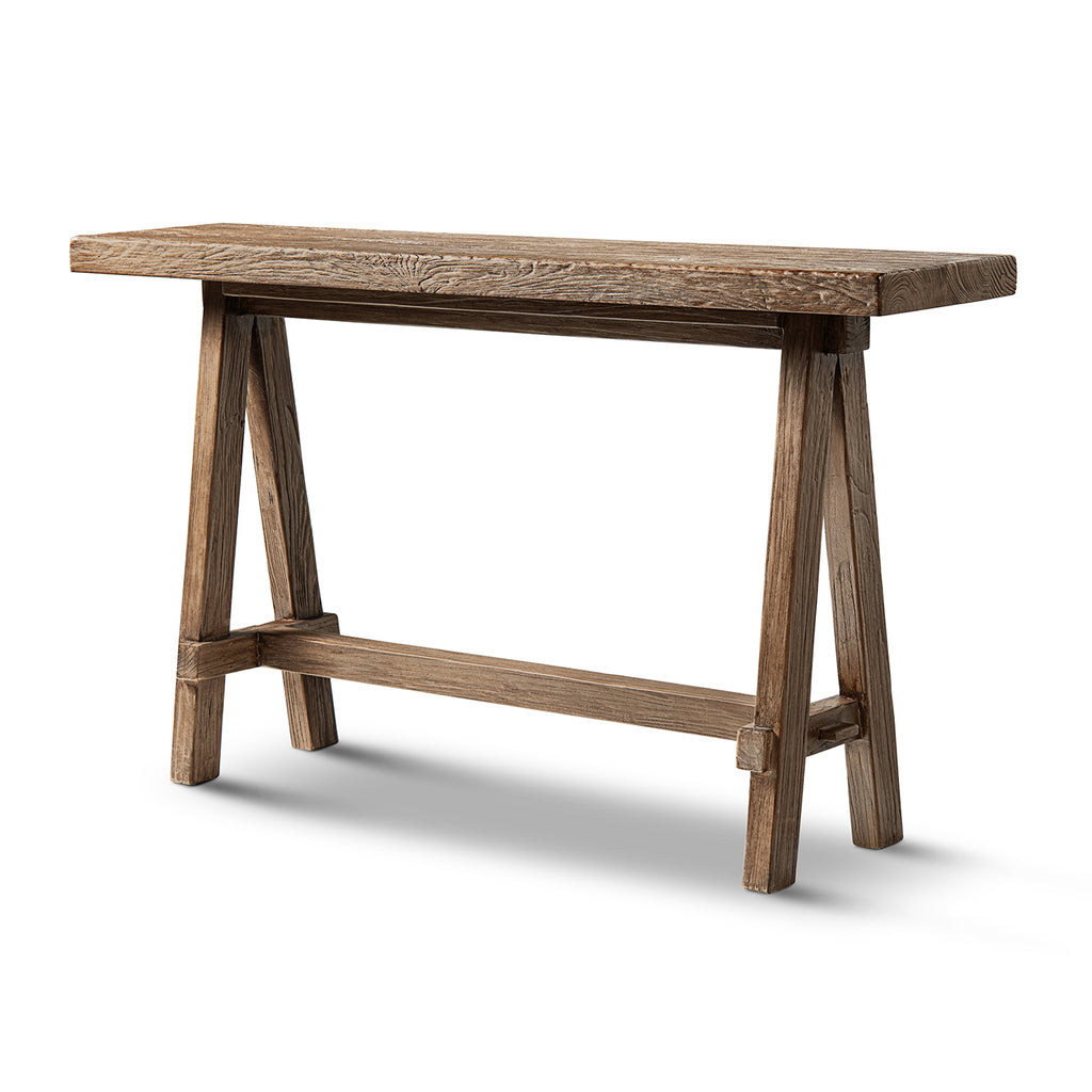 Hawthorne 60" Solid Reclaimed Elm Trestle Console Table