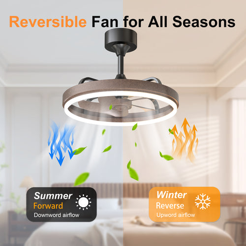 20.5" Rustic Ceiling Fan with Remote Control