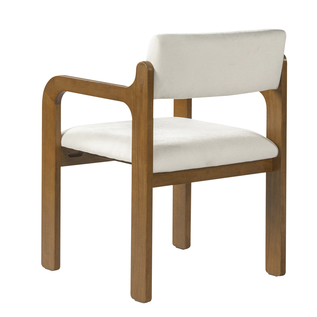 Modern Rubber Wood Dining Chairs, Upholstered Fabric Armchairs(Set of 2)