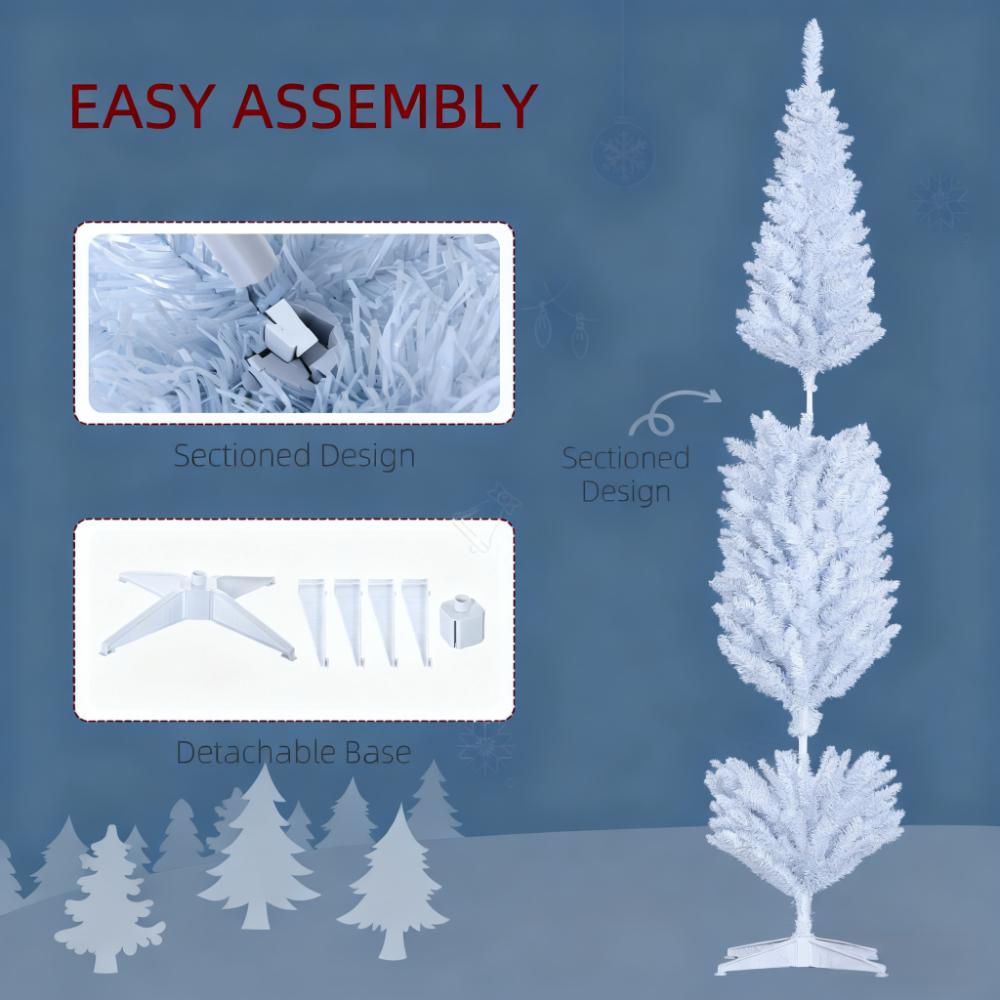 8ft Pencil Artificial Christmas Tree with Realistic Branches