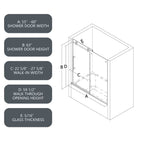 Brushed Nickel Frameless Shower Door