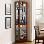 6 Shelf Lighted Corner Curio Cabinet