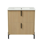 30" Bathroom Vanity with Ceramic Sink and Full-Extension Drawers