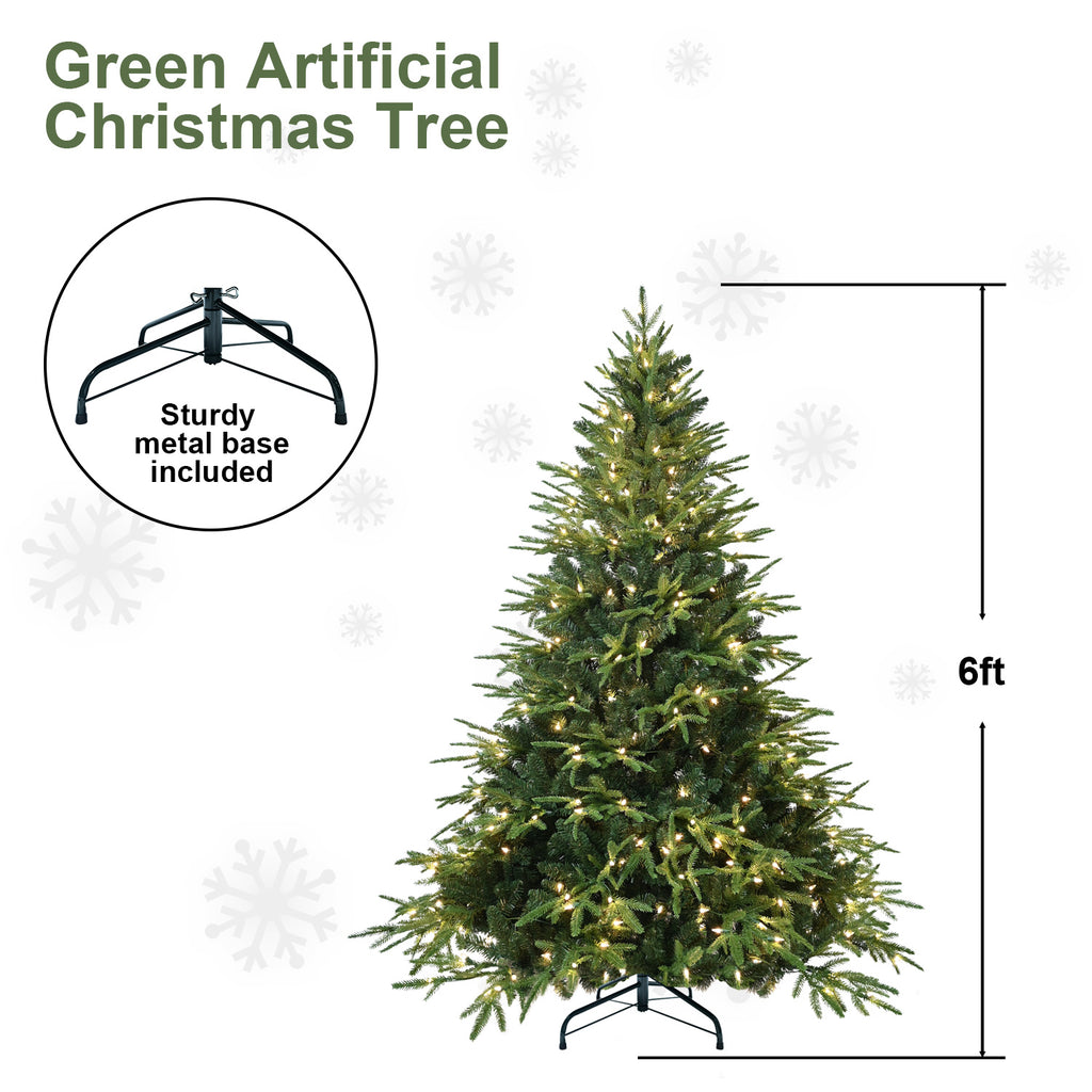 7.5ft Pre-Lit Artificial Christmas Tree with 650 Warm Lights