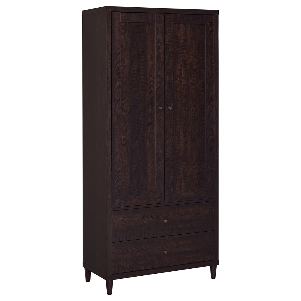 Nestor Tobacco 2-Drawer Tall Accent Cabinet with 2 Doors
