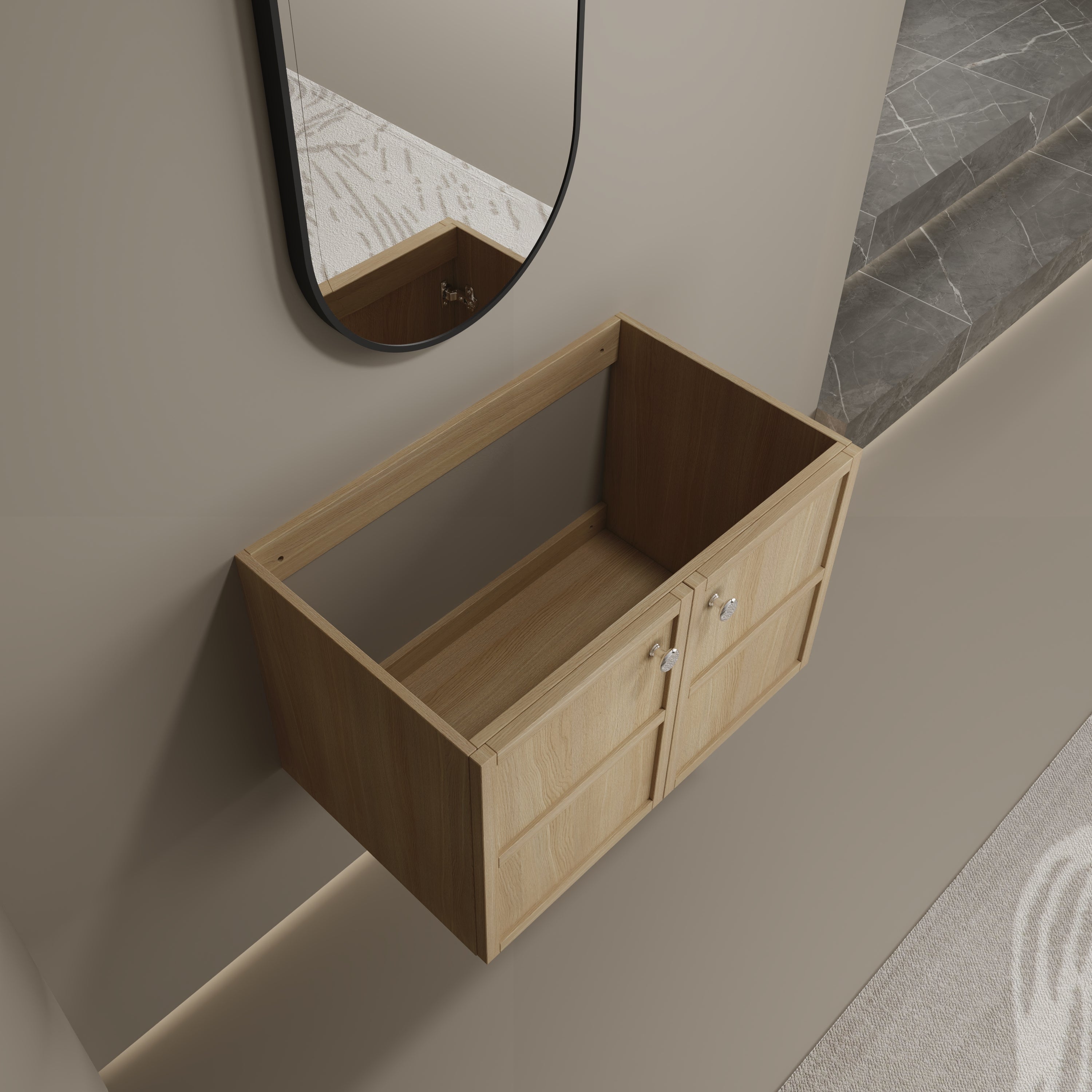 30" Wall-Mounted Bathroom Vanity with 2 Soft Closing Doors