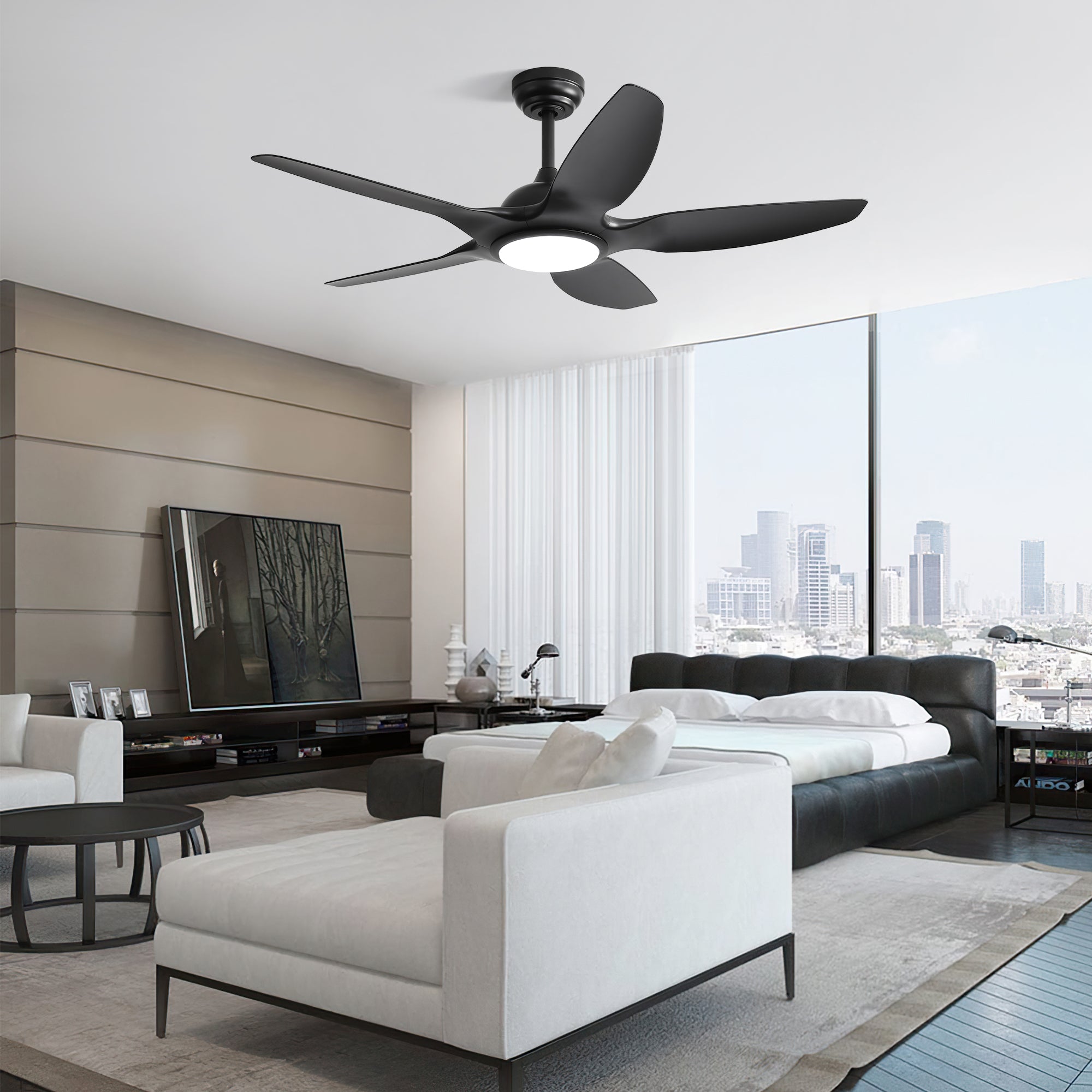 48 Inch Ceiling Fan with Dimmable LED Light and Remote Control