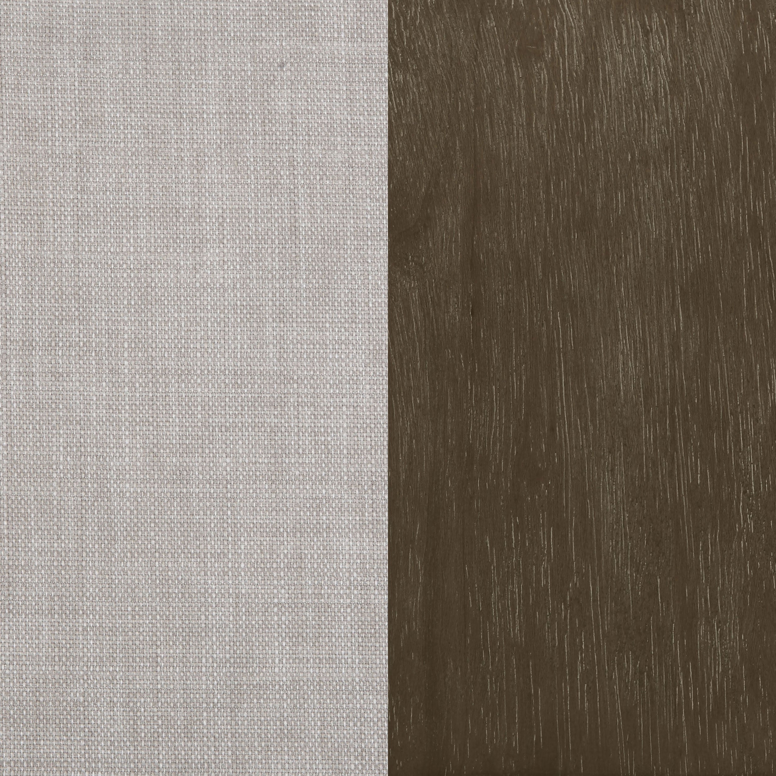 Beige and Natural Removable Back Accent Chair with Faux Linen Fabric and Wood Frame