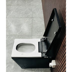 Black Square Smart Toilet with Built-in Tank for Bathroom