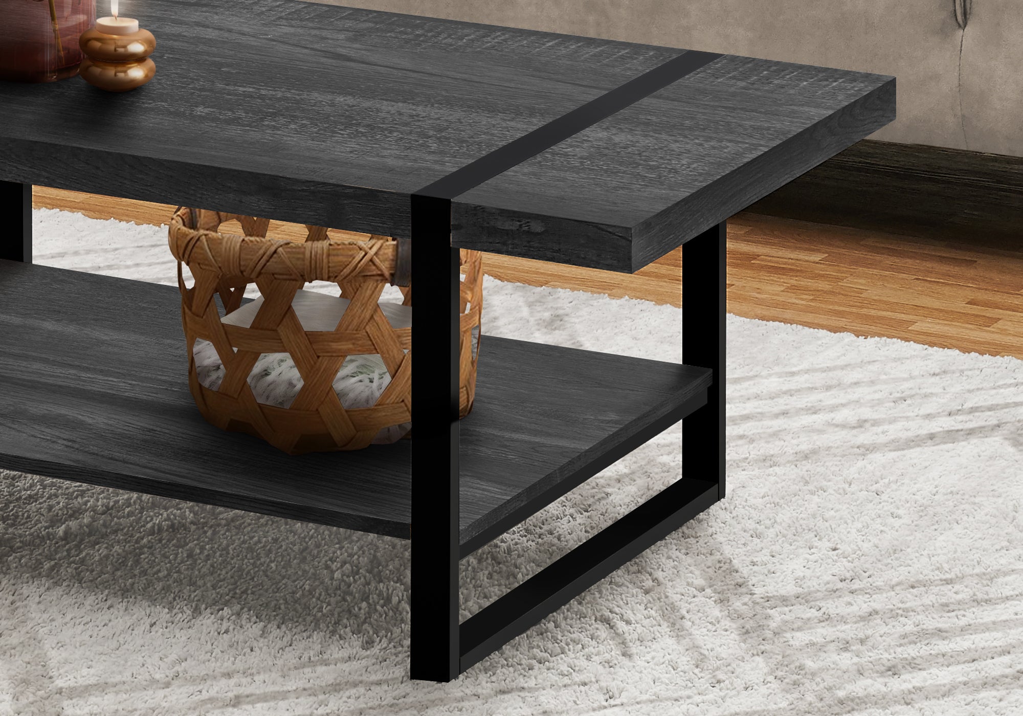 Coffee Table with Fixed Shelf