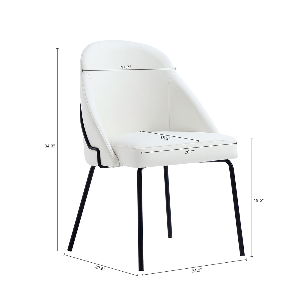 Gracie Metal Vegan Leather Dining Chair