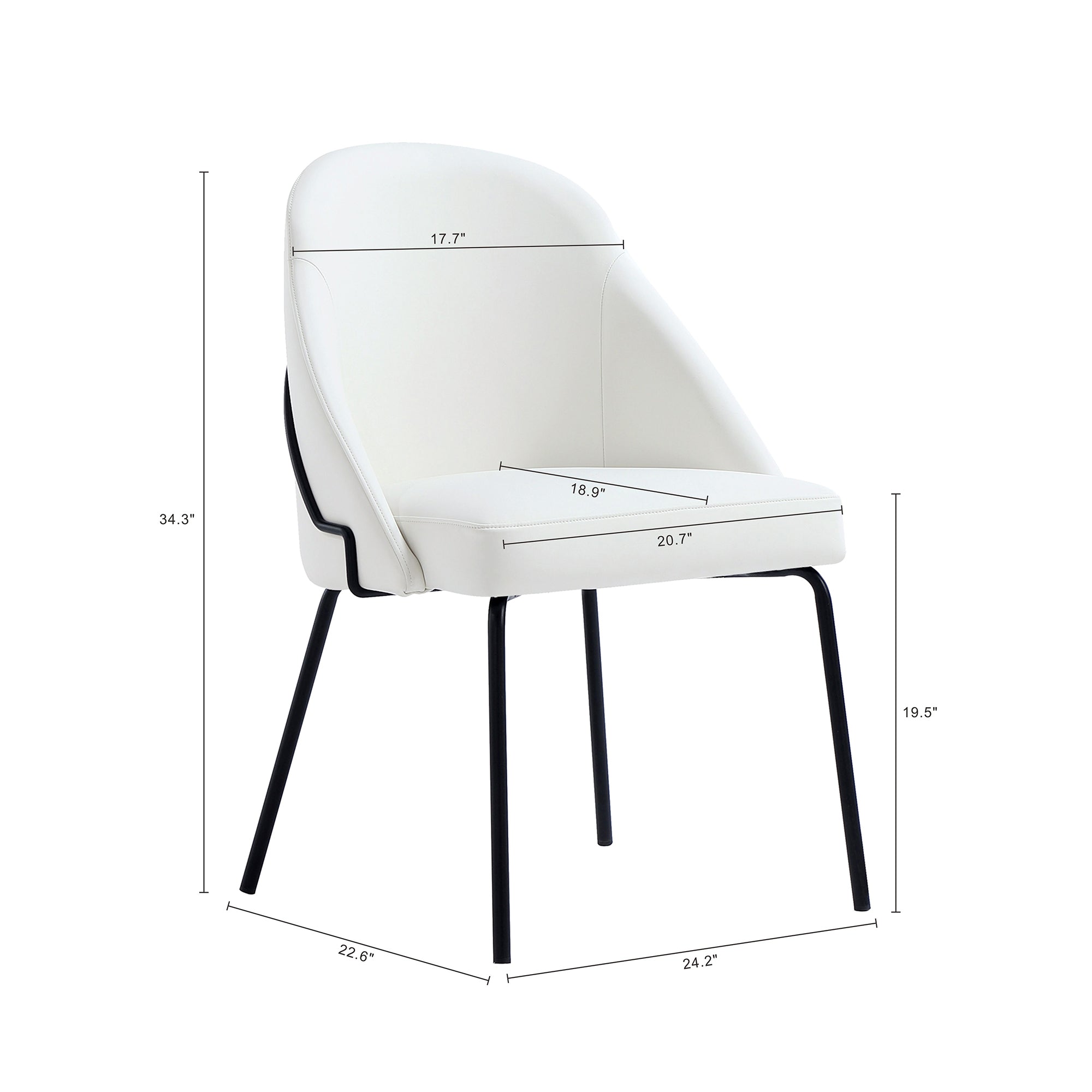 Gracie Metal Vegan Leather Dining Chair