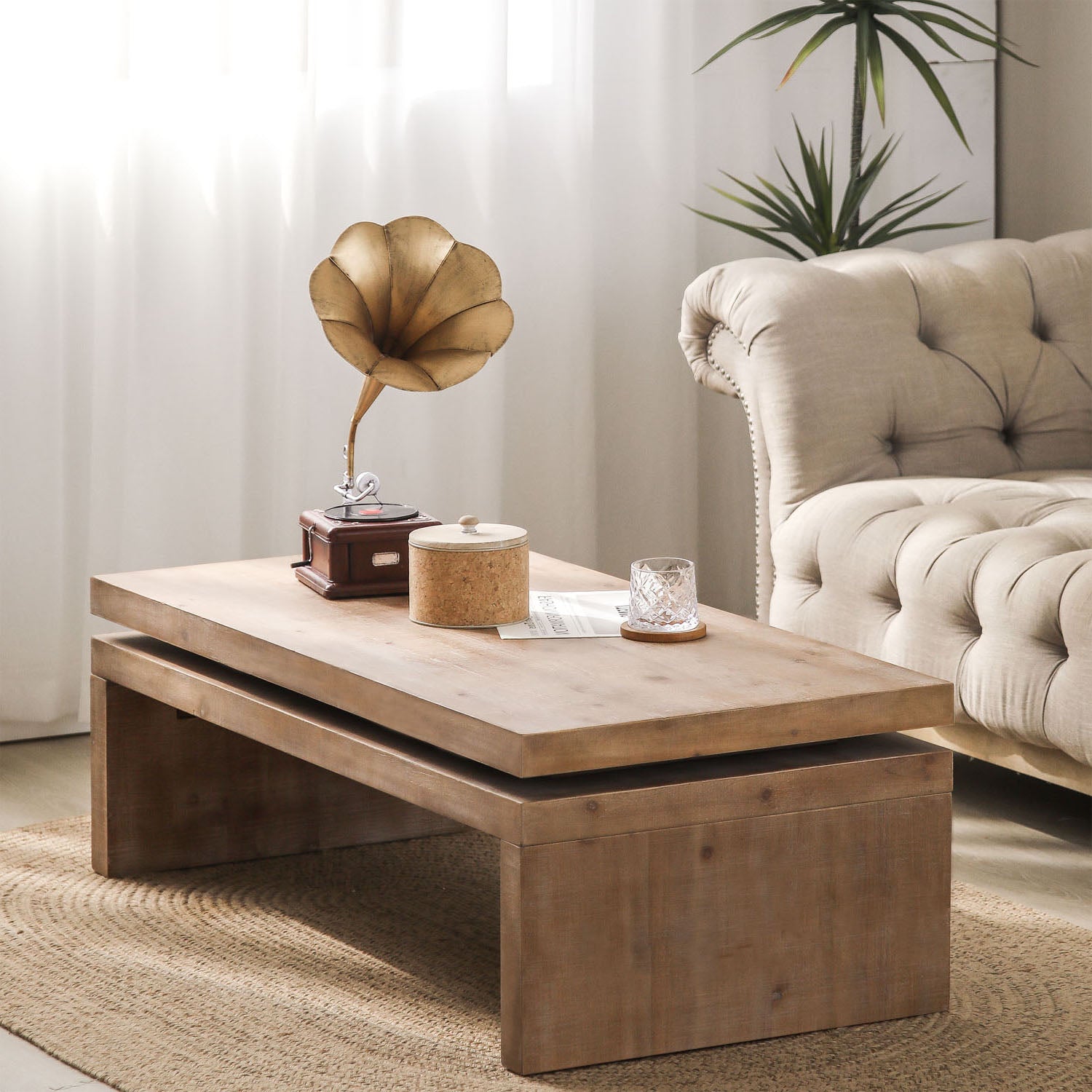 Modern Rustic Wood Coffee Table