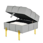 22 Inch Anti-Scratch Leather Storage Ottoman