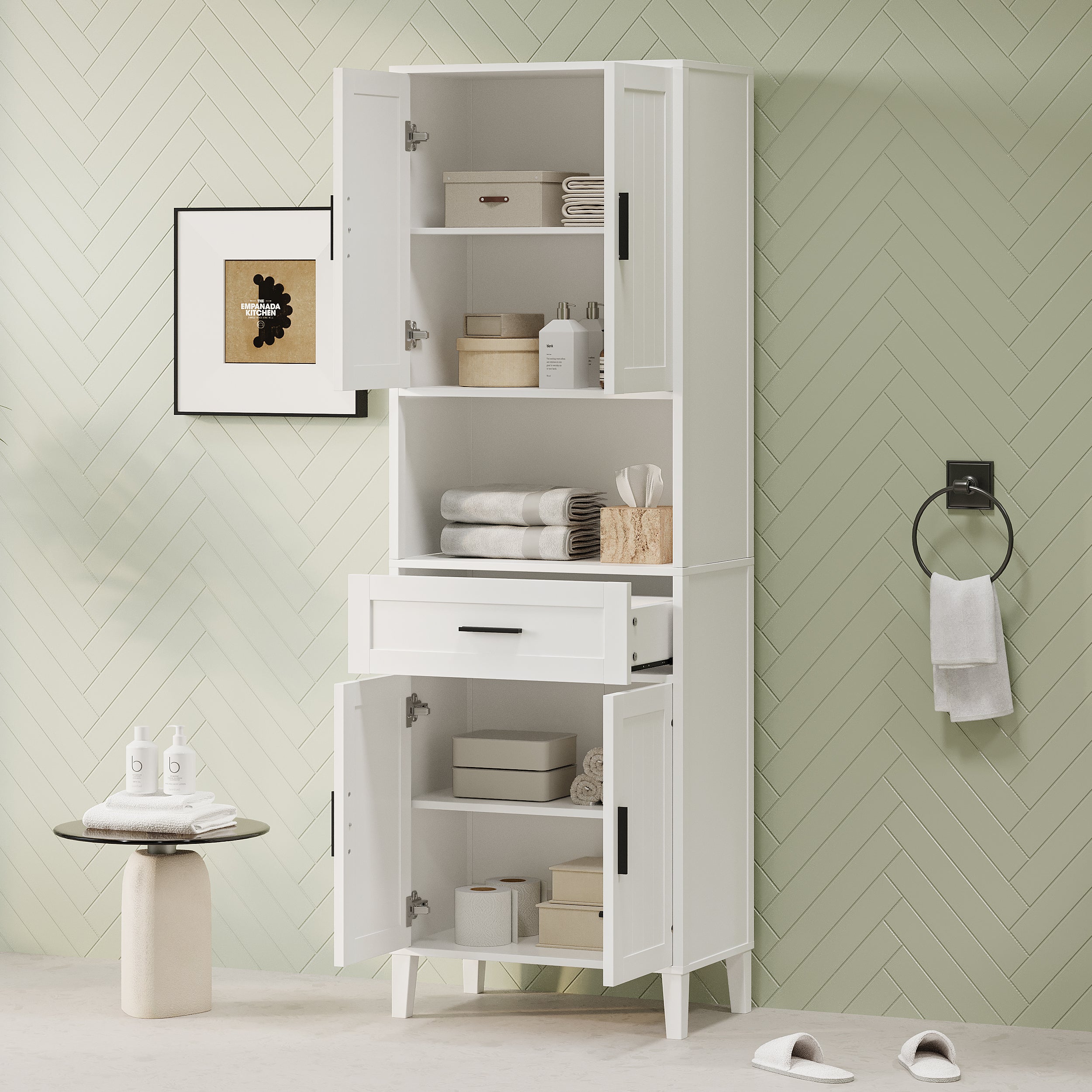 70.9" High Freestanding Tall Bathroom Cabinet