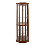 6 Shelf Lighted Corner Curio Cabinet with Adjustable Tempered Glass Shelves