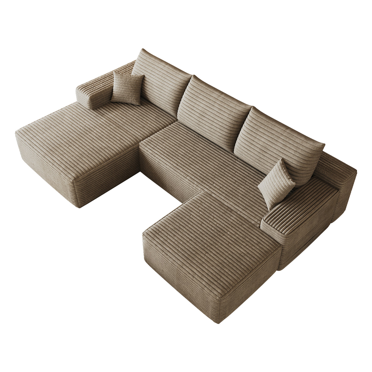 107" Cloud Sectional Sofa with Ottoman - Modern Minimalist Design