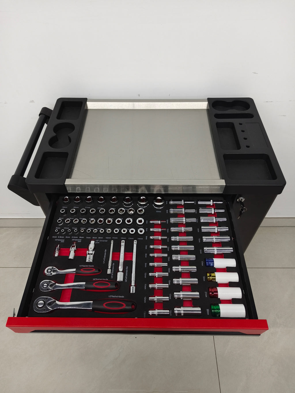 7 Drawer SPCC Rolling Tool Chest with 258-PCS Complete Tool Set