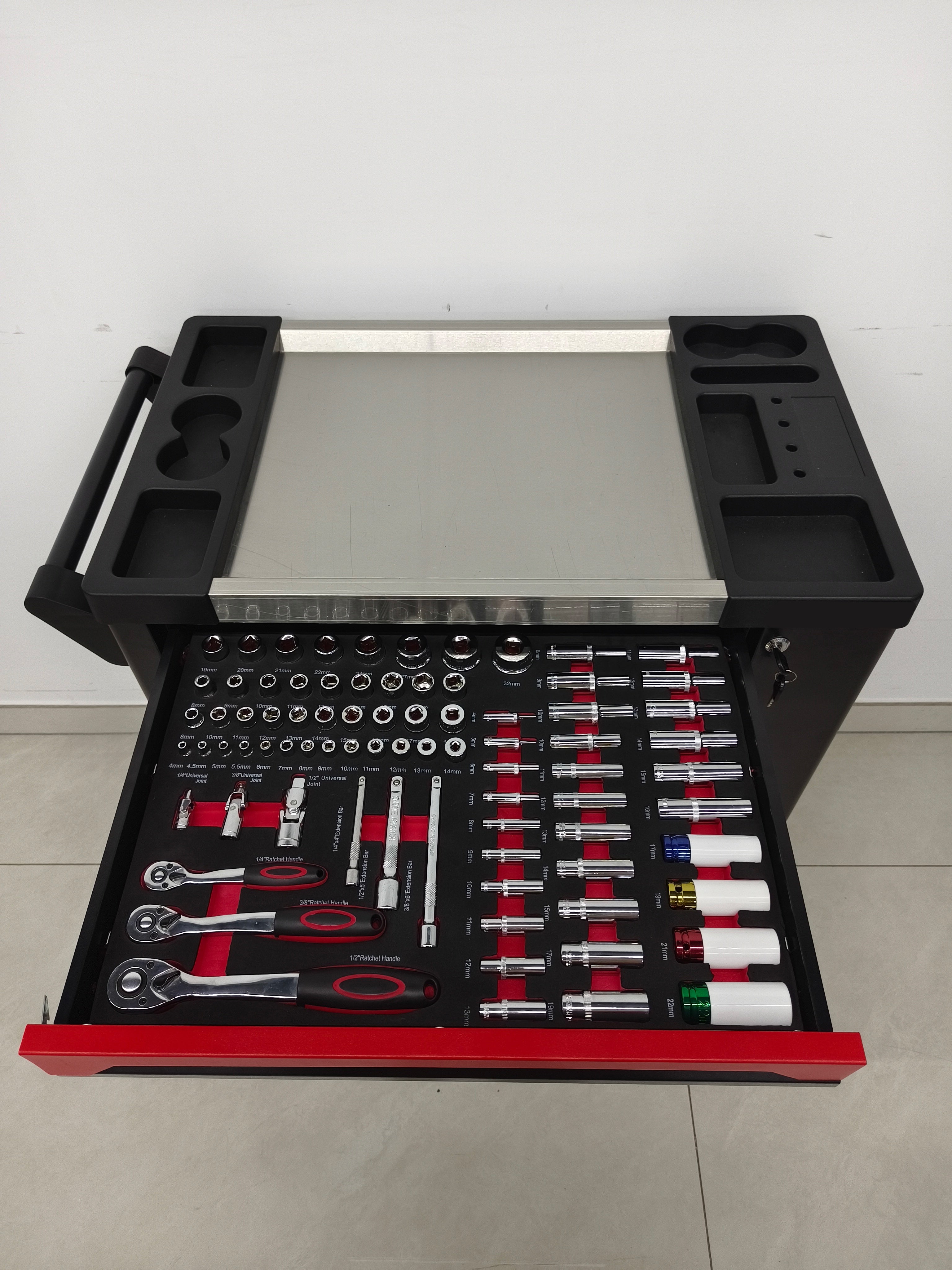 7 Drawer SPCC Rolling Tool Chest with 258-PCS Complete Tool Set