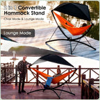 Portable Outdoor Garden Hammock with Quick-Fold Stand