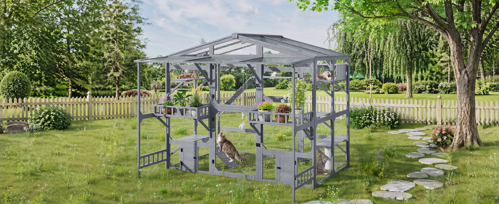 Large Outdoor Catio for 6-10 Cats
