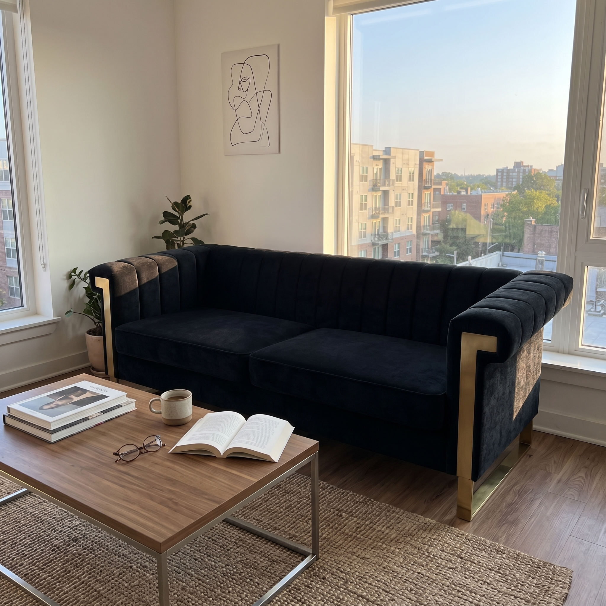 FX-P81B-BK Chesterfield Sofa
