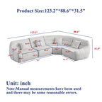 123.2-Inch Modern Luxury Curved Corner Sectional Sofa