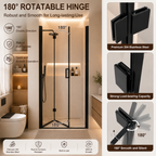 Semi-Frameless Folding Pivot Hinged Shower Door