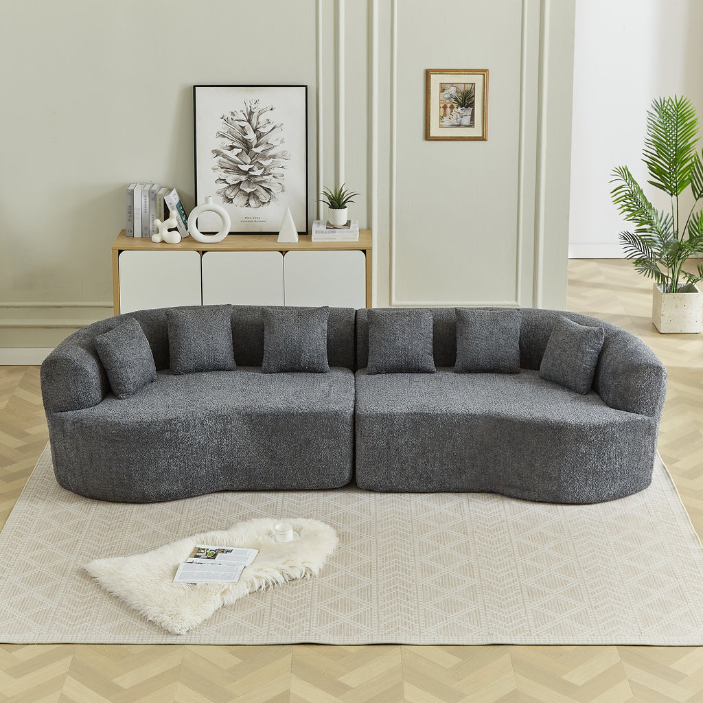 Curved Sectional Sofa - 111.5-Inch Oversized Modern Design