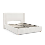 Queen Functional Vertical Striped Bed with Gas Lift Storage