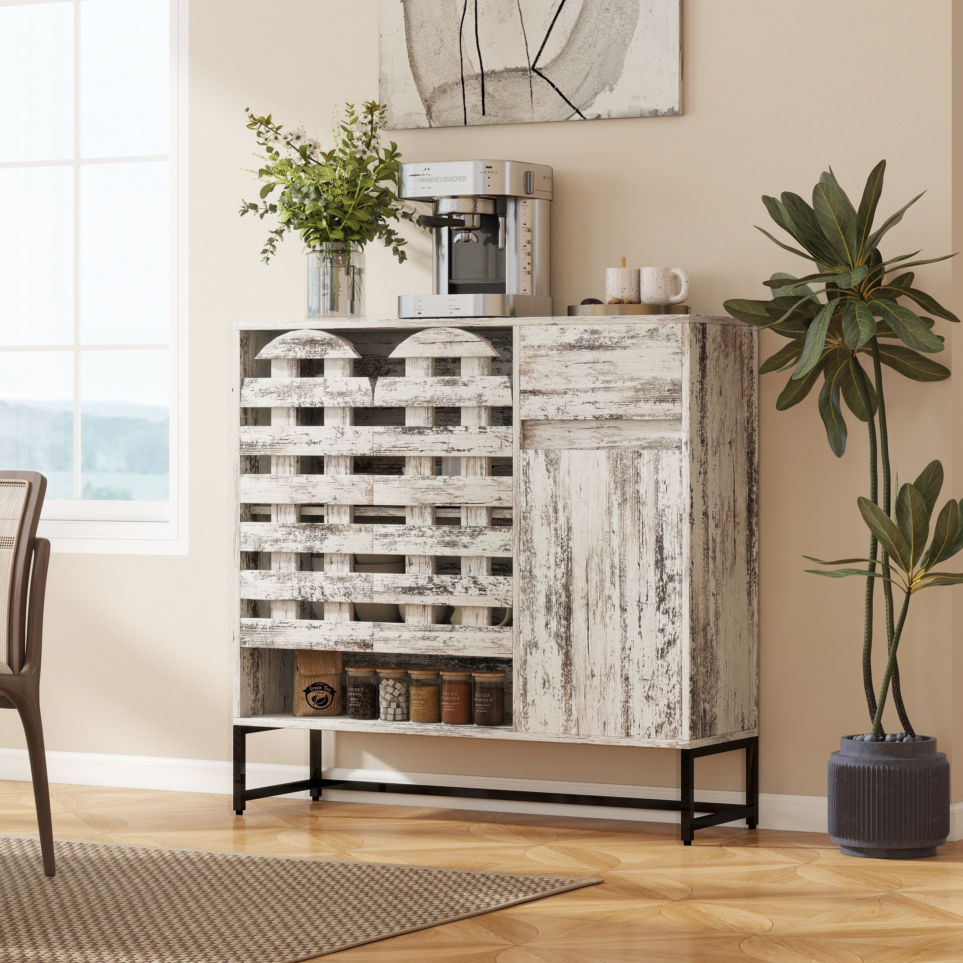 44.3" Farmhouse Sideboard Cabinet with Storage