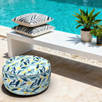 Outdoor Inflatable Ottoman - Coastal Leaves Design
