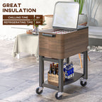 Outsunny Outdoor Cooler Cart - Rolling Beverage Ice Chest