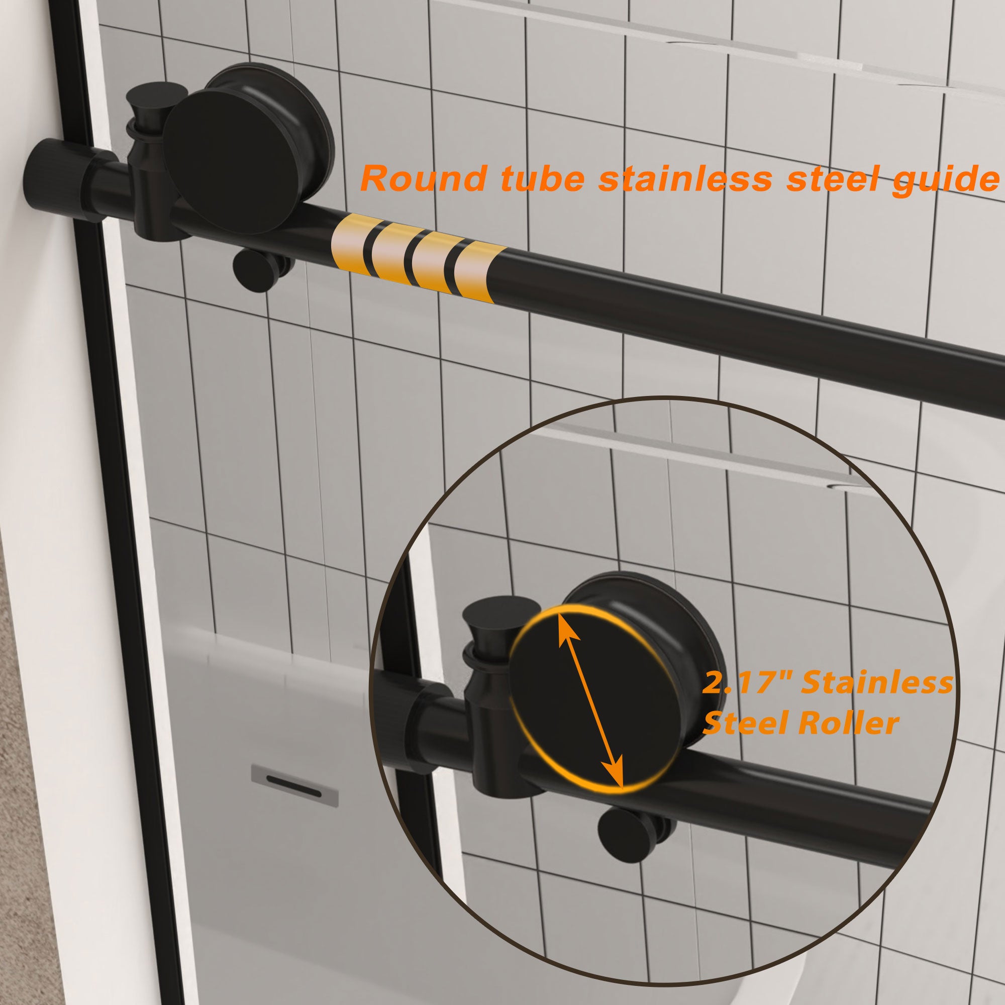 Frameless Shower Door 56-60" W x 76" H