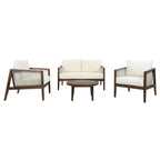 Outdoor 4-Piece Sofa Set with Acacia Wood Frame