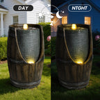 Outdoor Water Fountain with Bird Waterer