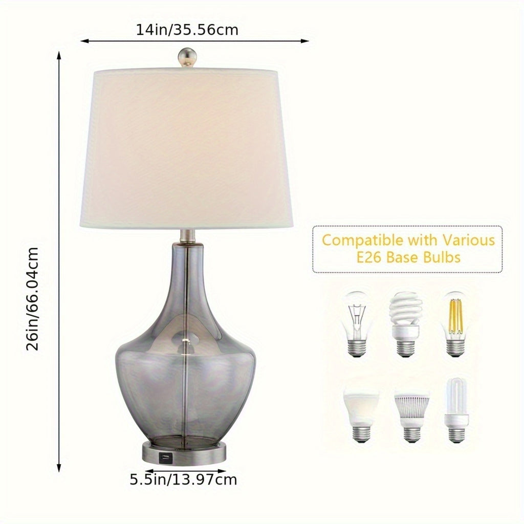 26-Inches Tall Single Glass Table Lamp