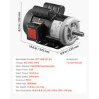 5 HP Electric Motor, 3450RPM Air Compressor Motor