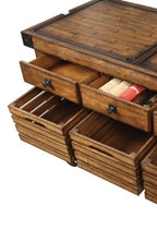 Kaif Distressed Chestnut Finish Kitchen Cart