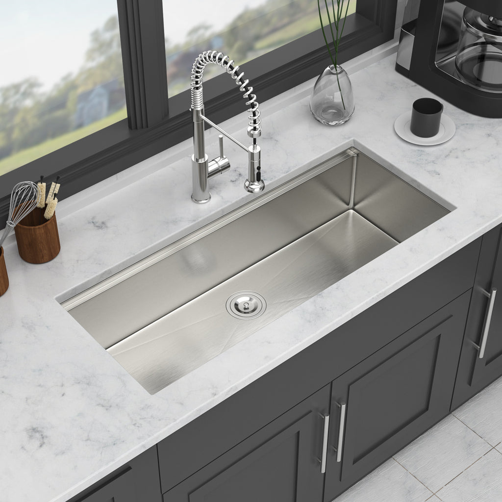 45 x 19 x 10 Inch Single Bowl Undermount Workstation Kitchen Sink