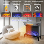 24 Inch Three Sided Glass Electric Fireplace with Feet