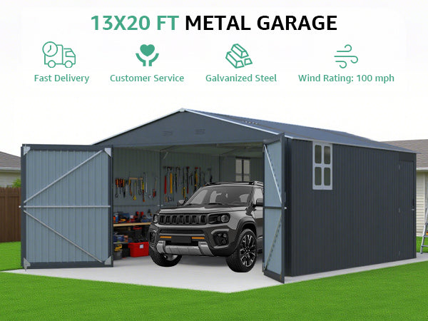 Upgraded 13x20FT Outdoor Storage Shed